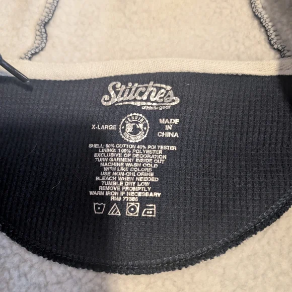 Stitches Navy Zip Up Detroit Hoodie Sweatshirt (XL) - Picture 7 of 7